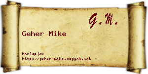 Geher Mike névjegykártya